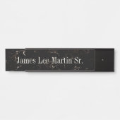 黒いブラウンのぶら下がったな壁の名札のドアの印 サインプレート (正面)