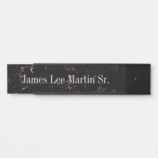 黒いブラウンのぶら下がったな壁の名札のドアの印 サインプレート (正面)
