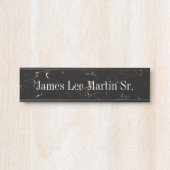 黒いブラウンのぶら下がったな壁の名札のドアの印 サインプレート (正面)