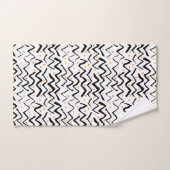 黒いブラシの打撃及びドット・パターン バスタオルセット (ハンドタオル)