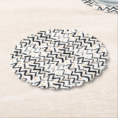 黒いブラシの打撃及びドット・パターン ペーパーコースター (アングル)