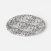 黒いブラシの打撃及びドット・パターン ペーパープレート (アングル)