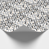 黒いブラシの打撃及びドット・パターン ラッピングペーパー (角)