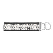 黒いブラシの打撃及びドット・パターン リストバンドキーホルダー (鍵右)