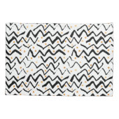 黒いブラシの打撃及びドット・パターン 枕カバー (裏面-左)