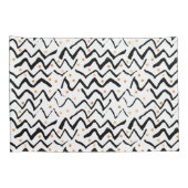 黒いブラシの打撃及びドット・パターン 枕カバー (裏面-右)