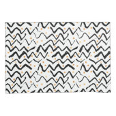 黒いブラシの打撃及びドット・パターン 枕カバー (正面右)