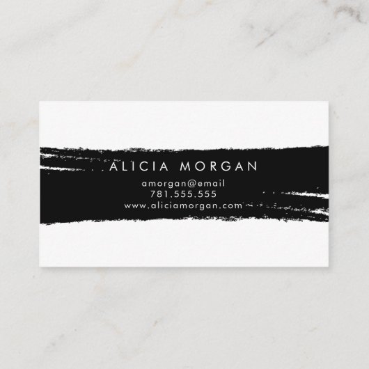 黒いブラシの打撃 名刺 (裏面)