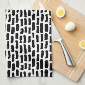 黒いブラシはパターンをなでます キッチンタオル (四つ折り)