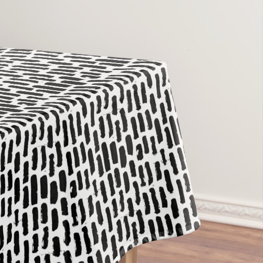 黒いブラシはパターンをなでます テーブルクロス (インサイチュ)