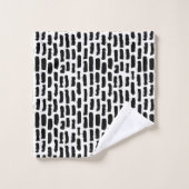 黒いブラシはパターンをなでます バスタオルセット (ウォッシュタオル)