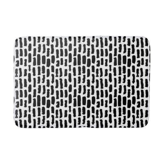 黒いブラシはパターンをなでます バスマット (正面)