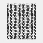 黒いブラシはパターンをなでます フリースブランケット (正面)