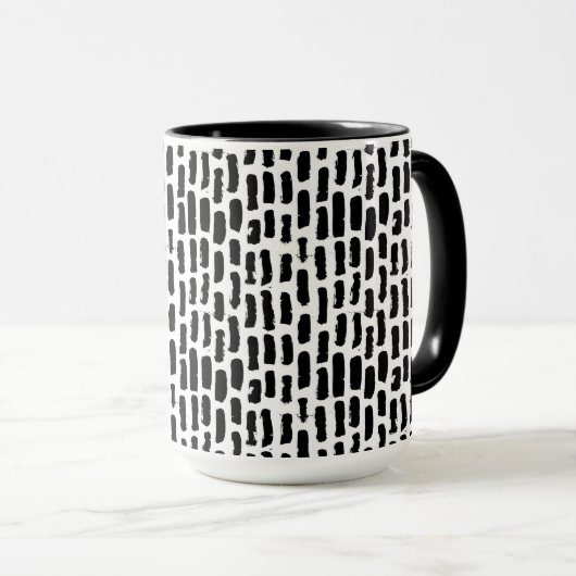 黒いブラシはパターンをなでます マグカップ (正面右)