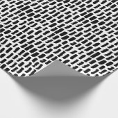 黒いブラシはパターンをなでます ラッピングペーパー (角)