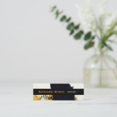 黒いブラシストローク絵画的で抽象的な表現主義者 スキニー名刺 (スタンド正面)