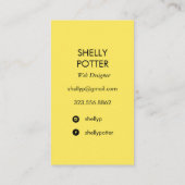 黒いブラシストローク黄金色の名刺 名刺 (裏面)