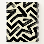 黒いブラシラインの幾何学的パターン | カスタマイズ ノートブック (裏面)