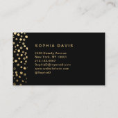 黒いブラシ線とフェイク金ゴールド点 名刺 (裏面)