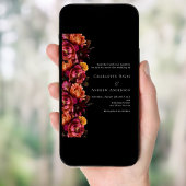 黒いブルゴーニュ色のピンクのオレンジ色の結婚ムーディーズ 招待状