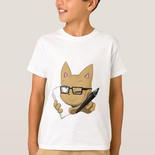 "黒いブロック"のない芸術家猫 Tシャツ (正面)