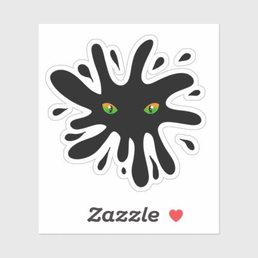 黒いブロブを眺める猫の目 シール (シート)