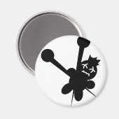 黒いブードゥーの人形の針責め マグネット (正面/裏面)
