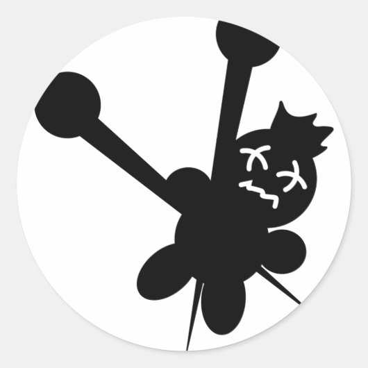 黒いブードゥーの人形の針責め ラウンドシール (正面)