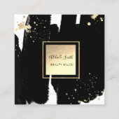 黒いブ絵を描ラシ スクエア名刺 (正面)