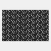 黒いプライドモノグラムと写真コラージュ ラッピングペーパーシート (正面2)