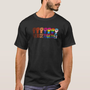 黒いプライドBlm私たちはLgbtの拳を上げて一緒に上昇 Tシャツ