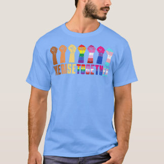 黒いプライドBLM LGBTが拳を挙げて共に立ち上がる Tシャツ
