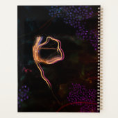 黒いプランナーとピンクと紫の花 プランナー手帳 (裏面)