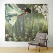 黒いプリンセスとカエルの賢い緑のドレス スイート16 タペストリー (インサイチュ(横))