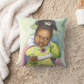 黒いプリンセス及びカエルの女の子の部屋の枕 クッション (ブランケット)