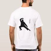 黒いプリントフード付、ジャケットとティーのバグア Tシャツ (裏面)