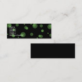 黒いプロフィールカードの緑の点 スキニー名刺 (正面/裏面)