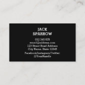 黒いプロフェッショナルカスタムのロゴを追加 名刺 (裏面)