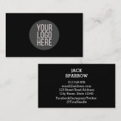 黒いプロフェッショナルカスタムのロゴを追加 名刺 (正面/裏面)