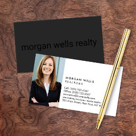 黒いプロフェッショナルミニマル写真 名刺