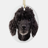 黒いプードルのポートレート セラミックオーナメント (右)
