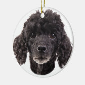 黒いプードルのポートレート セラミックオーナメント (左)