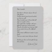 黒いプードルの死への哀悼 招待状 (裏面)