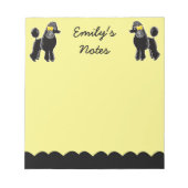 黒いプードルイエロー5.5インチx 6インチカスタムメモ帳 ノートパッド (正面)