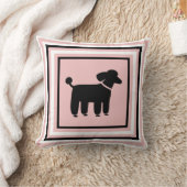 黒いプードルグラフィックファンキー – 犬の装飾枕 クッション (ブランケット)