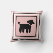 黒いプードルグラフィックファンキー – 犬の装飾枕 クッション (裏面)