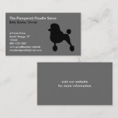 黒いプードルシルエット(標準ファンシー、ヘアカット) 名刺 (正面/裏面)