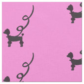 黒いプードルパターン ファブリック (クローズアップ)