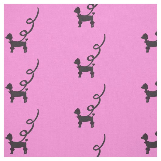 黒いプードルパターン ファブリック (見本)