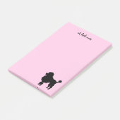 黒いプードル犬のシルエット ポストイット (アングル)